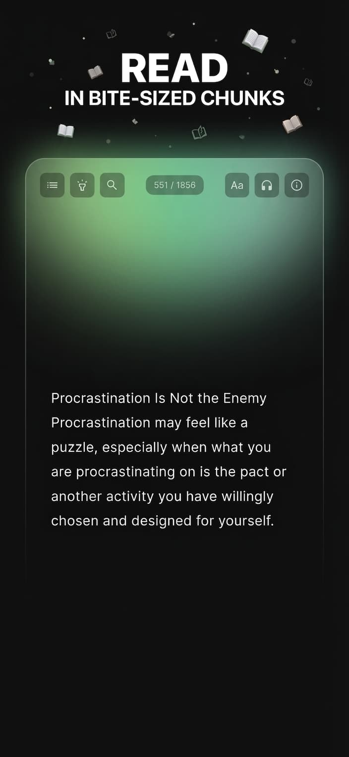 Swipe reading in bite-sized chunks